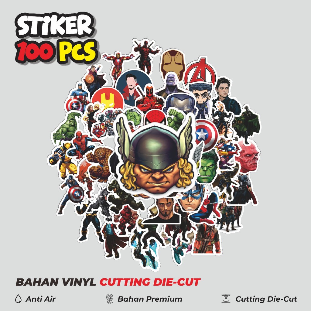 

Terbaru! 50 pcs Stiker Marvel Superhero Dekorasi Lucu Kreatif untuk Notebook, Skateboard, HP