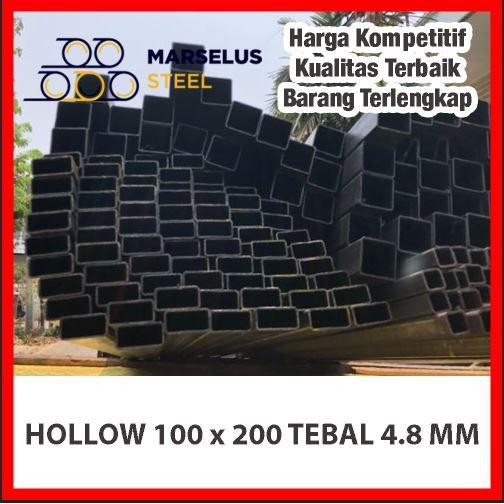 Besi Hollow 100x200 Tebal 4.8mm - 6 meter - Berkualitas FULL