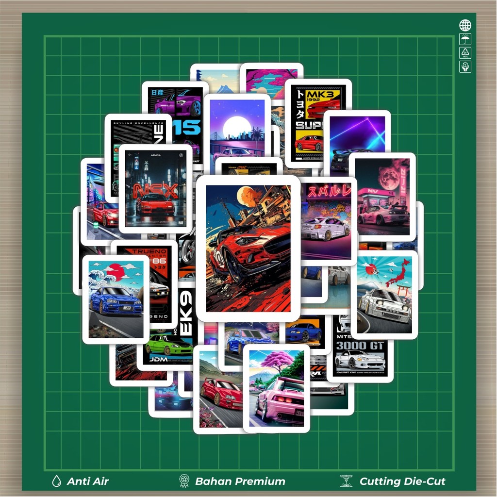 

HOT 50 PCS STIKER Stiker Super Street Racer JDM Car Stiker Fashion Cars Decal Dingin Kartu Album Custom Vinyl Anti Air- Sticker Aesthetic Buku Journal Koper Casing HP Tablet Laptop Helm Motor Botol Minum