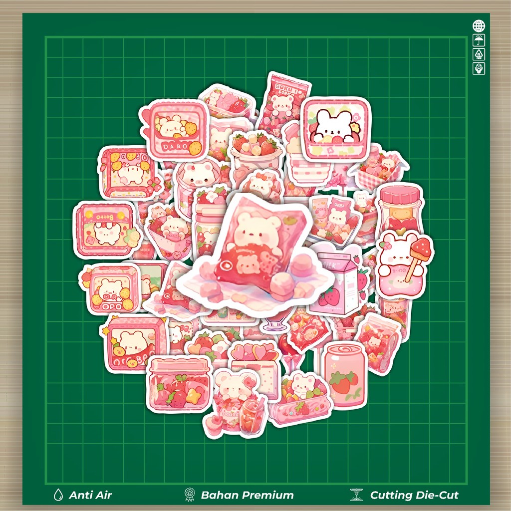 

HOT 50 PCS STIKER Stiker Snack Pink [Cemilan Warna Pink] Stiker Fashion Cars Decal Dingin Kartu Album Custom Vinyl Anti Air- Sticker Aesthetic Buku Journal Koper Casing HP Tablet Laptop Helm Motor Botol Minum