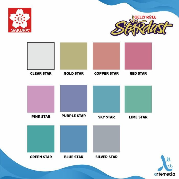 

SAKURA GELLY ROLL STARDUST COLOR GEL PEN PULPEN GLITTER KILAP KILAU - clear