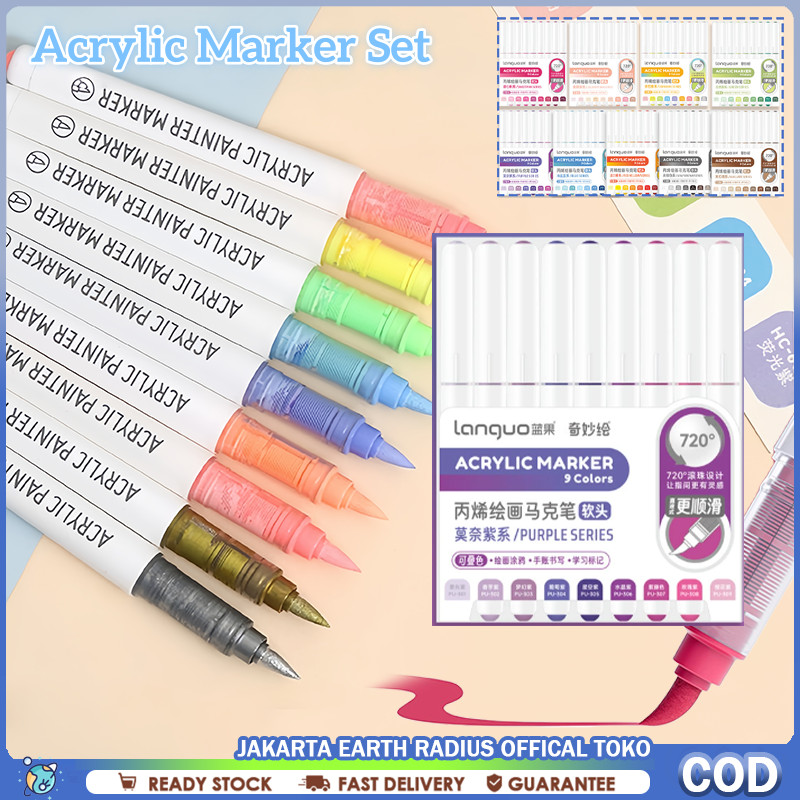

Acrylic Marker Set Spidol Akrilik DIY Painting Spidol Pastel Pulpen Highlight Drawing Warna Pena Lukisan Akrilik Tahan Air