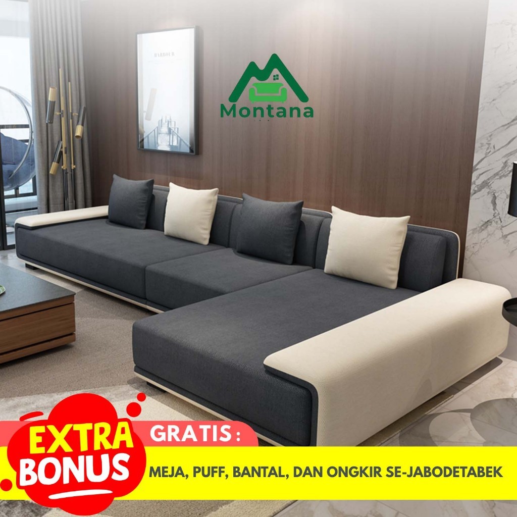 - Sofa  Minimalis Ruang Tamu Letter L Desain Unik
