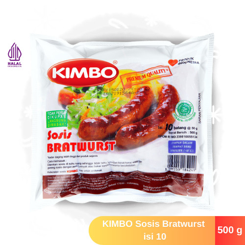 

Kimbo Sosis Bratwurst Halal Beku Isi 10 500gr