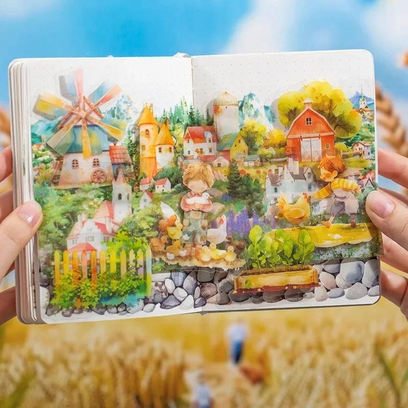 

Each pack of 20 pieces of small farm series daily garbage clipping irregular fresh green beautiful sticker products cute base