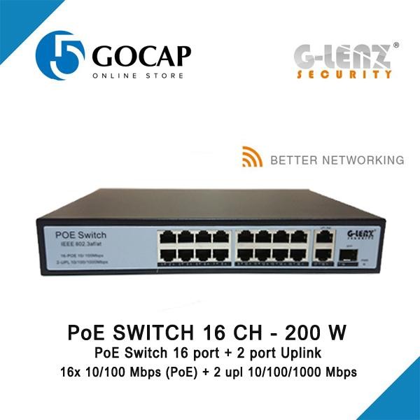 GLENZ SWITCH POE 16 PORT (CCTV) | POE SWITCH 16 CHANNEL FOR CCTV
