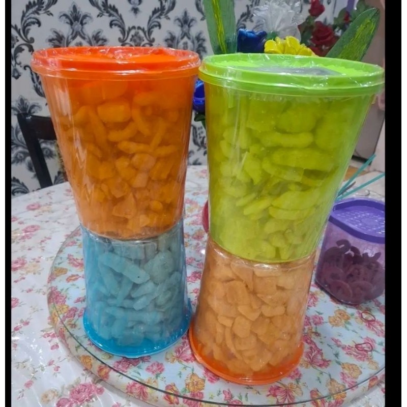 

kerupuk kulit sapi toples 4liter dapat 4 toples dengan 3 varian rasa promo beli 1 dapat 4