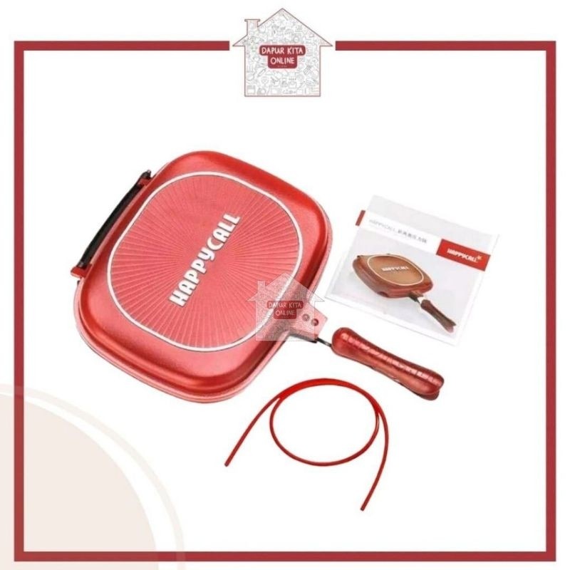 New Happy Call Double Pan Free Karet / Original Korea Grill Pan Teflon Bolak Balik Anti Lengket / Q2