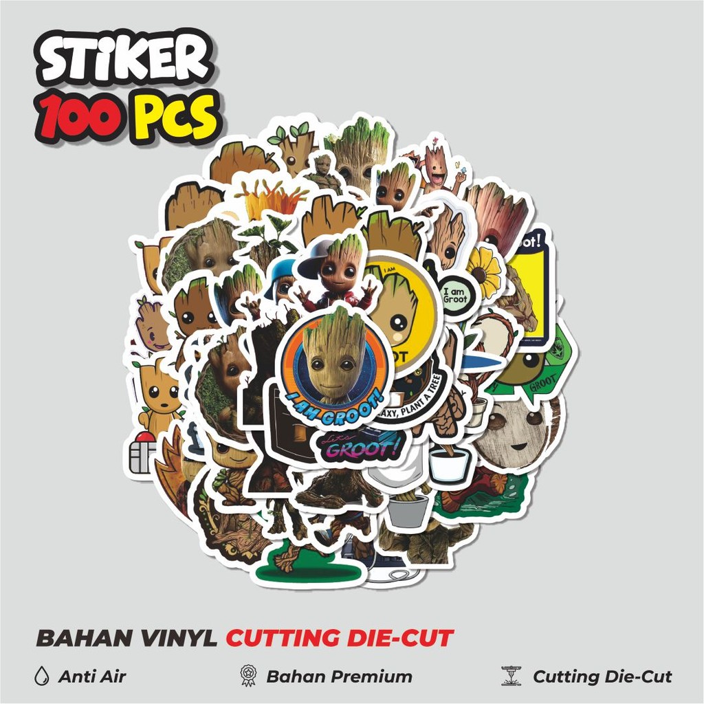 

Terbaru! 50 pcs Stiker Groot Series 2 Marvel Superhero Dekorasi Lucu Kreatif untuk Notebook, Skateboard, HP