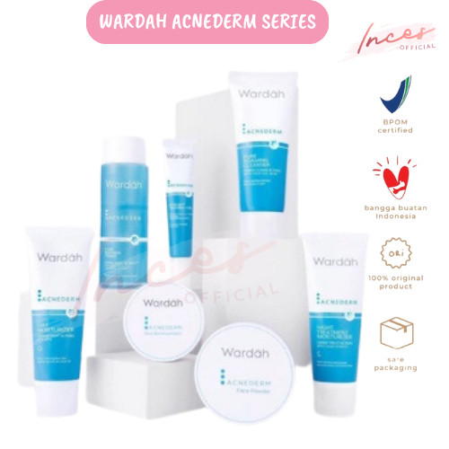 farma  - WARDAH Acnederm Series Indonesia / Facial Wash Face Scrub Micellar Water Essence Toner Mist