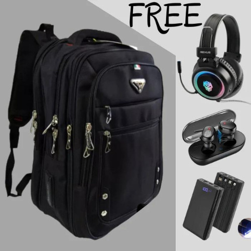 [ FREE HEADSET GAMING ] Tas Sekolah Anak Laki Laki SD SMP SMA Hitam Keren Kuat Dan Tebal Ada Manteln