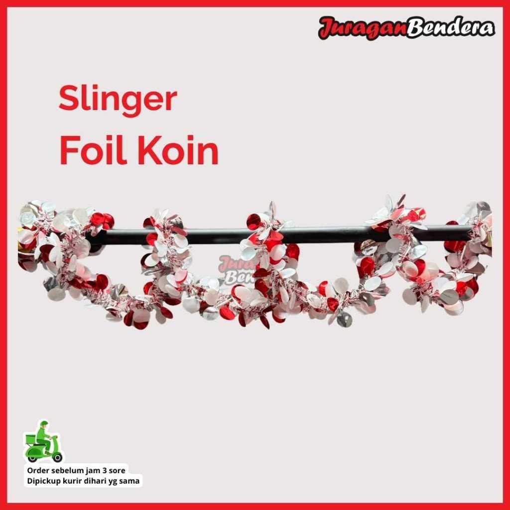 Slinger Foil Koin | Rumbai Dekorasi Hiasan Kemerdekaan HUT RI | Dekorasi Pesta Gantung