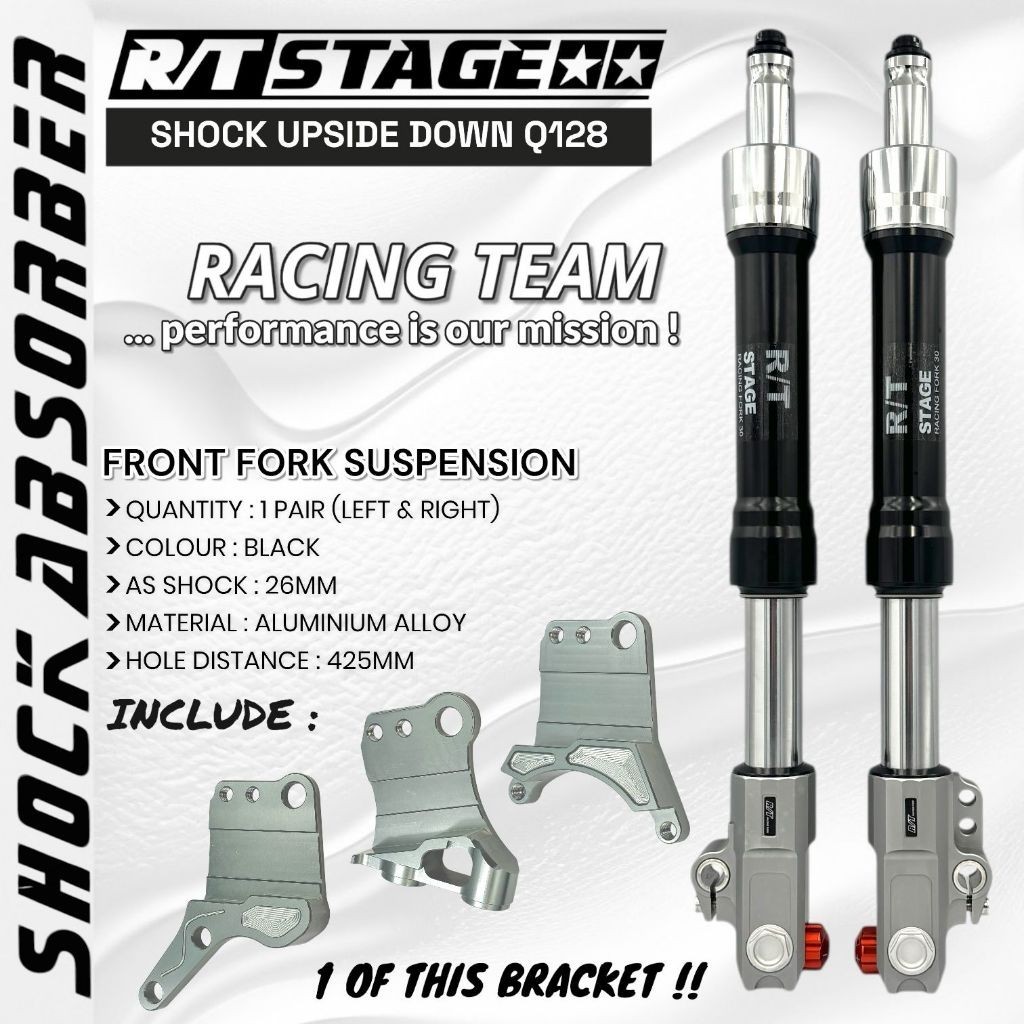 Shock Depan Upside Down RT STAGE Plus Breket Kaliper Axial Dan Monoblok 4 Piston