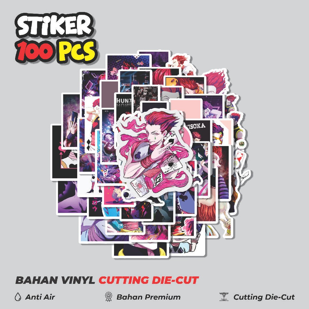 

Terbaru! 50 pcs Stiker Anime Hisoka Hunter x Hunter Dekorasi Lucu Kreatif untuk Notebook, Skateboard, HP