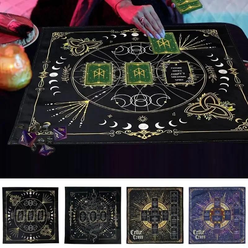

Altar Cloth Tarot Reading Mat Thickened Velvet Table Cloth Spiritual Oracle Card Pad For Cave Room Wall Decor Divination Tools