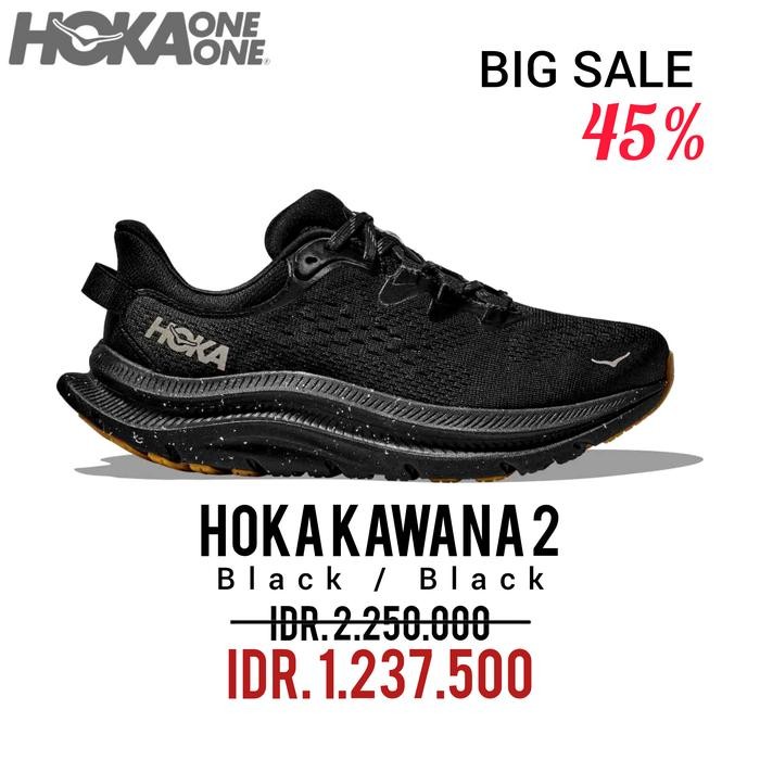 SEPATU RUNNING HOKA KAWANA 2 BLACK / BLACK 100% ORIGINAL BNIB / SEPATU SNEAKERS PRIA DAN WANITA