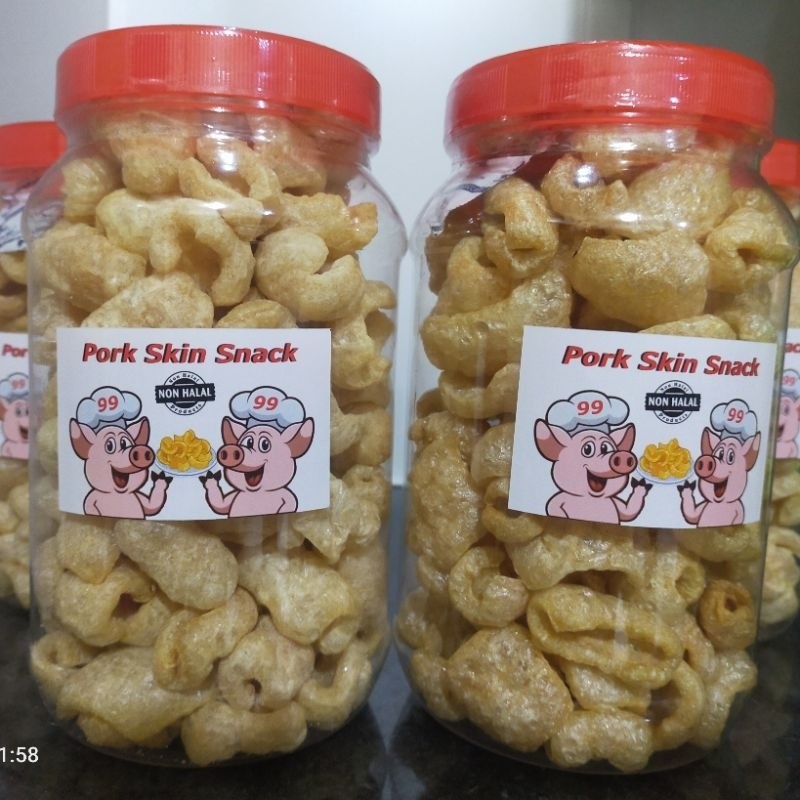 

Kerupuk Kulit Babi premium Impor Toples 2Liter