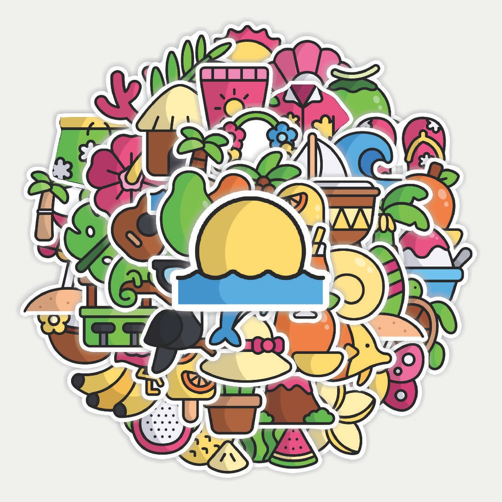 

Sticker Pack Stiker Tropical Island [Pulau Tropis] | Sticker TUMBLR | Stiker LAPTOP KOPER HELM