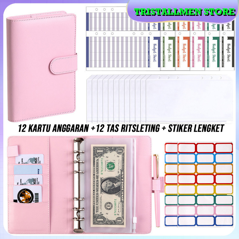 

​​Binder A6 Planner Nabung - Budgeting Organizer Lengkap dengan Ring Buku, Perencana Keuangan Bulanan, Travel Wallet & Sticker Set, Cocok untuk Financial Planner​​