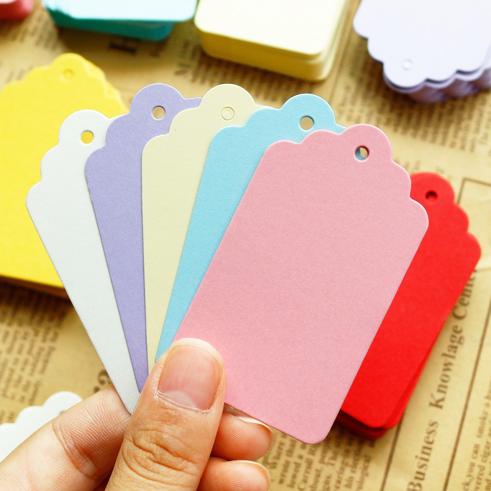

50pcs Blank Gift Tags Colorful Hang Tags Price Tags Wedding Party Favor Wrapping Label Card DIY Craft Decor Supplies