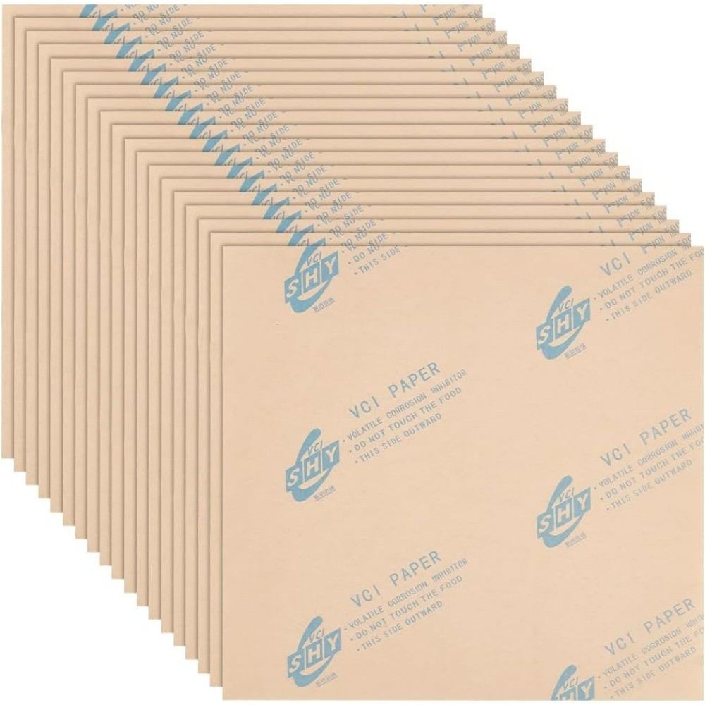 

60 Sheets Anti-Corrosion Paper 12x12 Inch Anti-Rust Paper Moisture-Proof Rust-Proof Parts Storage and Packaging Brown