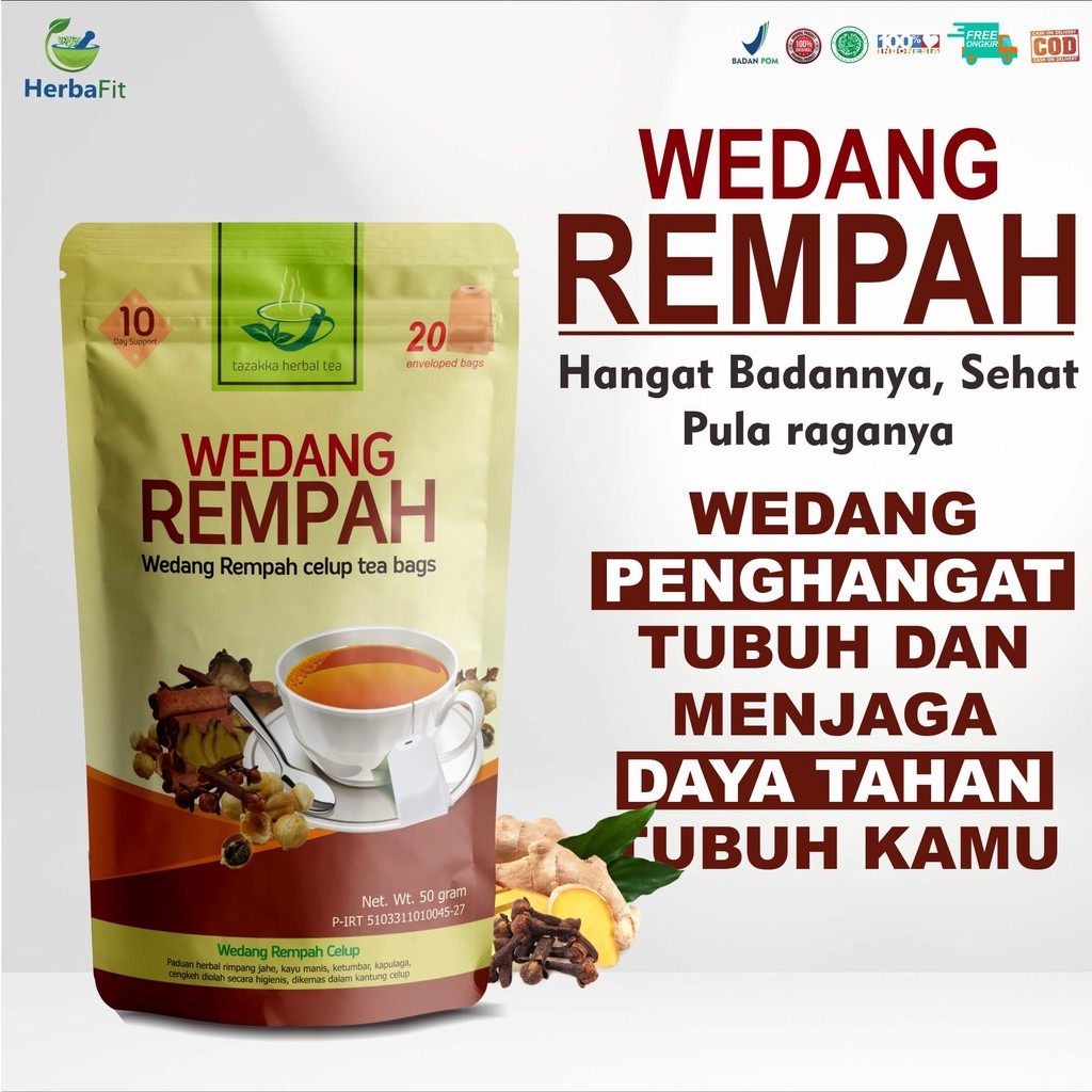 

Wedang Rempah Alami Dari Bahan Bahan Rempah Indonesia untuk Menjaga Daya Tahan Tubuh isi 20 Kantung Teh Celup HALAL dan Sudah Tersertifikasi