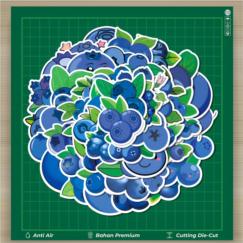 

HOT 50 PCS STIKER Stiker Cute Blueberry Stiker Fashion Cars Decal Dingin Kartu Album Custom Vinyl Anti Air- Sticker Aesthetic Buku Journal Koper Casing HP Tablet Laptop Helm Motor Botol Minum