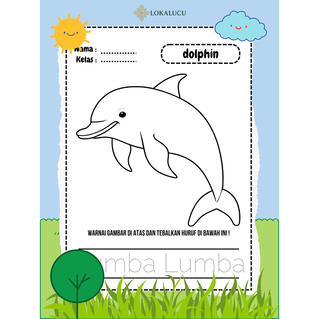 

50 Lembar Mewarnai Edukasi Anak – Kertas A5Tebal, Tema Hewan, Buah, Sayur, Bunga, Profesi