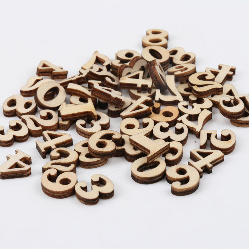 

Mixed 0-9 Number Natural Wooden Craft Scrapbooking For Handmade Sewing Home Decoration Wood number 11x15mm 50pcs