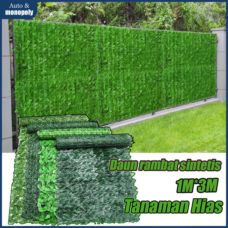 SHOB.SHOP Daun Rambat Hias Dekorasi Dinding Pagar Rumah 1 x 3 Meter Daun Hiasan Outdoor Artificial D
