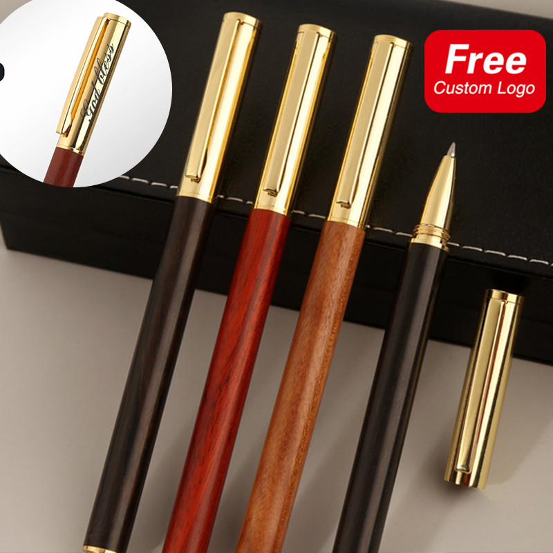 

High Quality Luxury Sandalwood Wood Gel Pen Personalized Custom Logo Engrave Name Ebony Sour Twig Wood Sandalwood Ball-point Pen