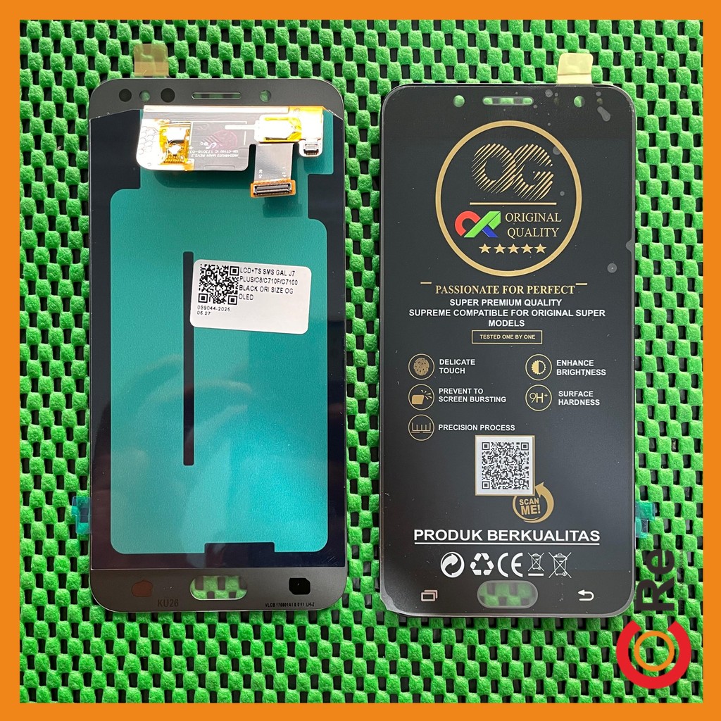 LCD+TS SAMSUNG GAL J7 PLUS/C8/C710F/C7100 BLACK ORI SIZE - OG OLED