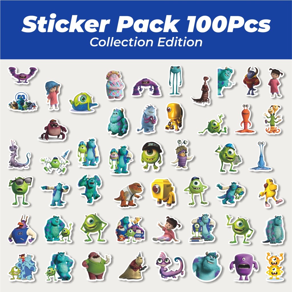 

Hot Stiker Pixar Series Monster Lucu Anti Air Stikers Berperekat Waterproof Sticker Decal Buat Motor Helm Buku Journal Koper Casing HP Laptop Botol Minum