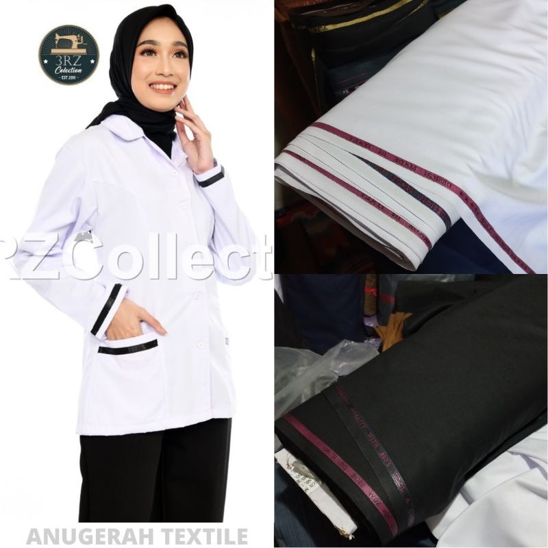 kain hugo boss bahan celana rok seragam pdh pns hitam putih semi wool katun halus adem murah