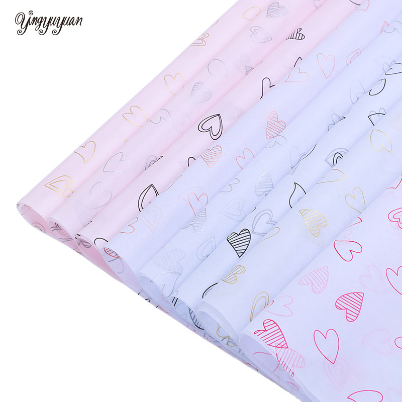 

10sheets Tissue Paper Wrapping Creative Love DIY Craft Flowers Gift Box Packing Wedding Party Home Decoration Supplies 50cm*70cm