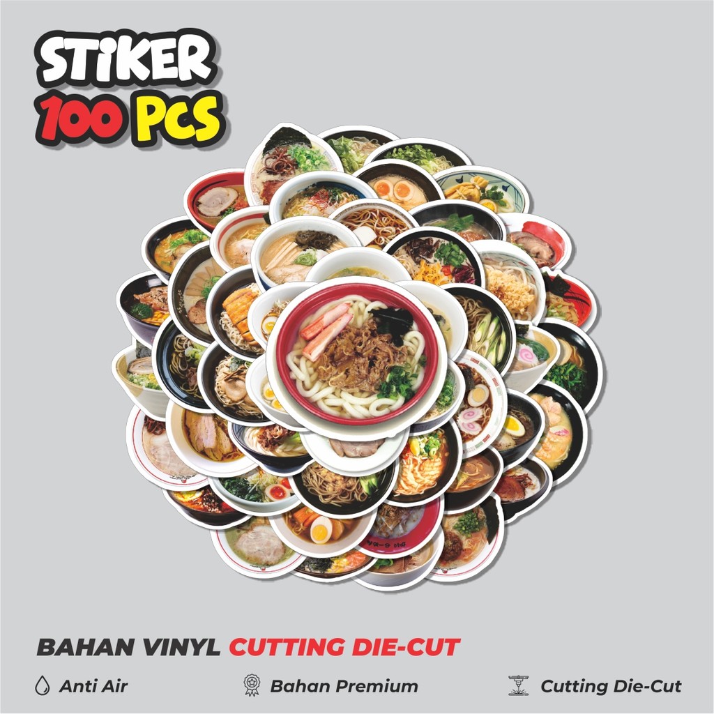 

Terbaru! 50 pcs Stiker Makanan Series Japanese Ramen Real Dekorasi Lucu Kreatif untuk Notebook, Skateboard, HP