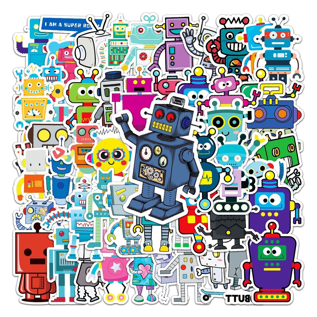 

10/30/50pcs Robot Kawaii Graffiti Stickers DIY Trave Taptop Skateboard Luggage Waterproof Cartoon Sticker For Kid Toy Wholesale