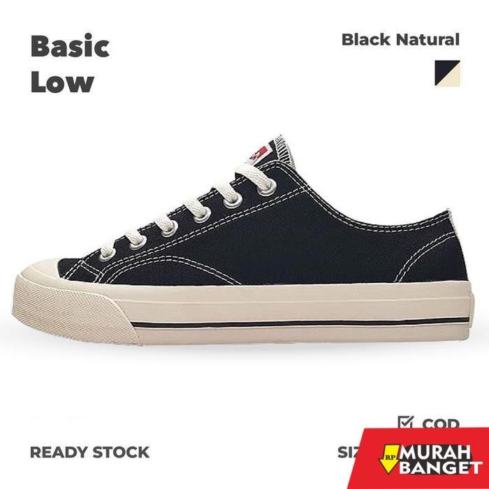 PROMO Sepatu Ethnic Low Black Natural Casual Sneakers Shoes Pria Wanita Hitam Kasual sale sepatu cow