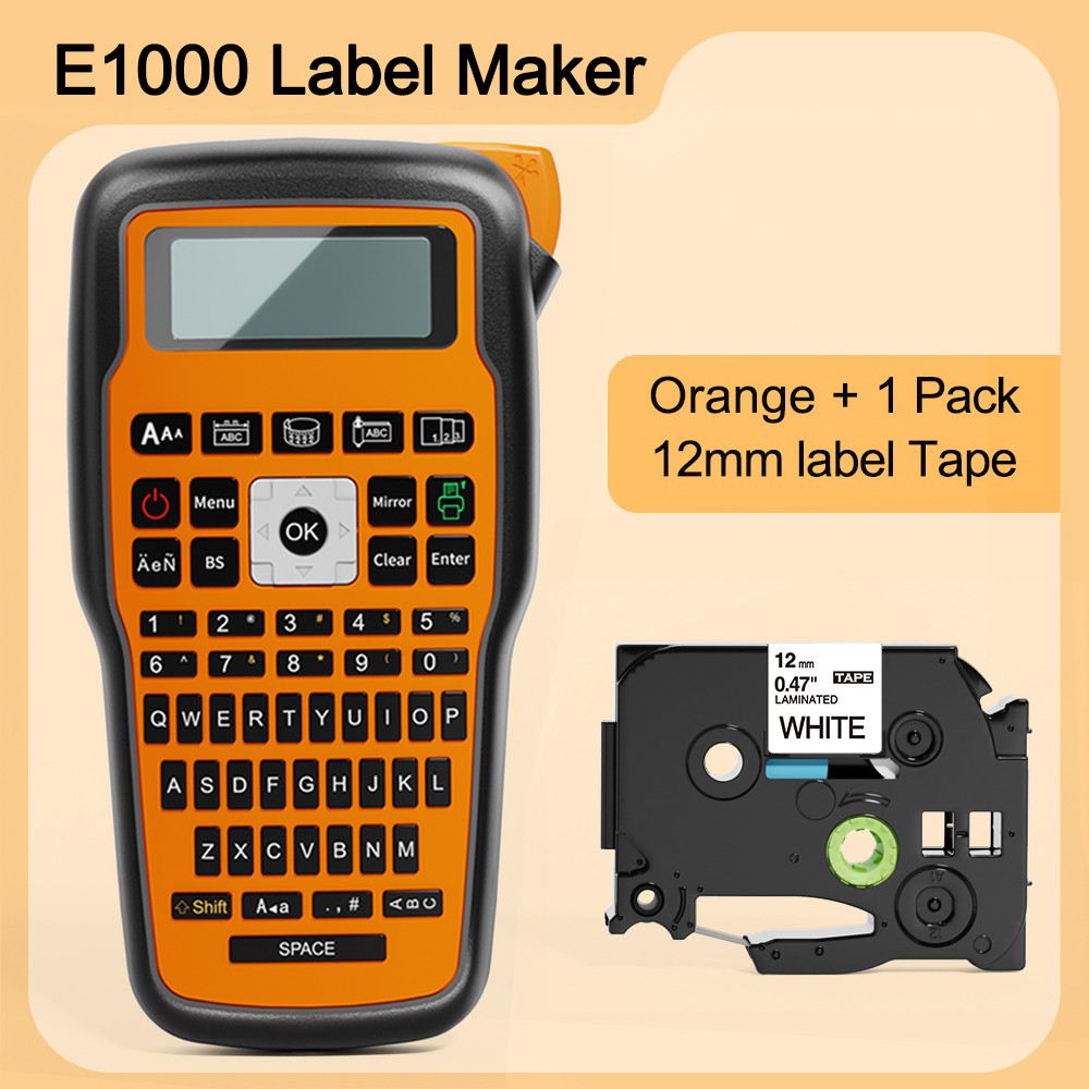 

2025 Upgrade E1000 Pro Portable Printer Printer Sticky Label Maker Machine 203dpi Compatible for Brother P-touch