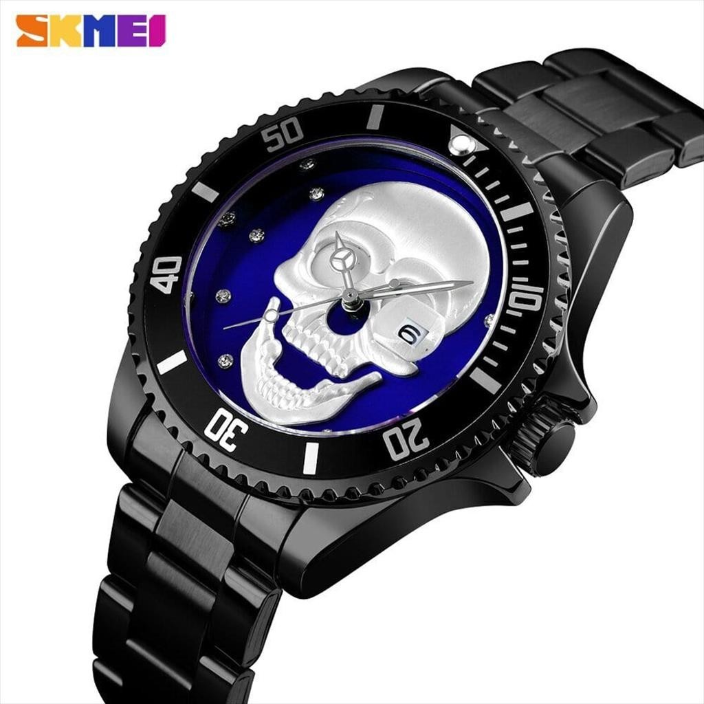 Jam Tangan Analog Pria SKMEI Skull 9195 Jam Tangan Analog (Diameter 46 mm) Original SKMEI