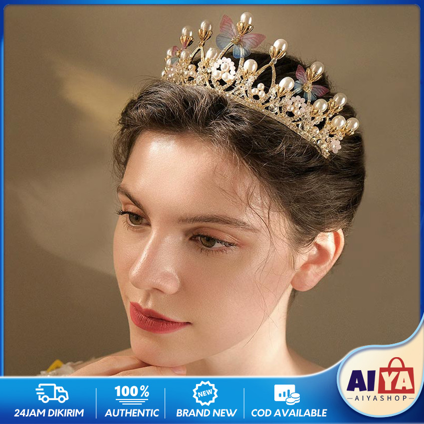 Mahkota Pengantin Elegan Premium / Crown Bridal/ Mahkota Tiara Princess Premium Kristal Berlian / Ma