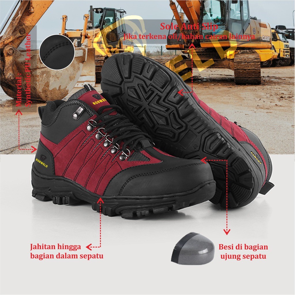Sepatu Safety Pria Ujung Besi Kerja Lapangan, Sepatu Pria Safety Boots, Sepatu Septi, Sepatu Septi T