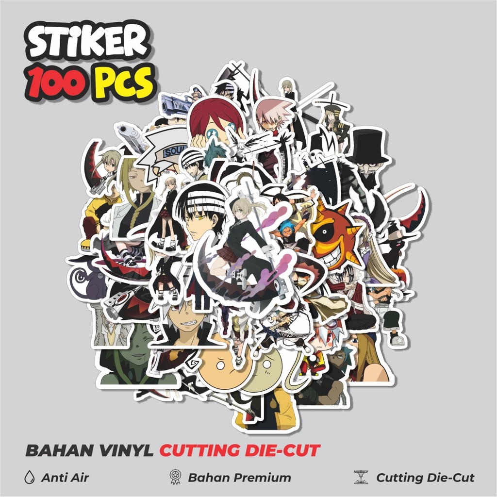 

Terbaru! 50 pcs Stiker Anime Series Soul Eater Character Mix 1 Dekorasi Lucu Kreatif untuk Notebook, Skateboard, HP