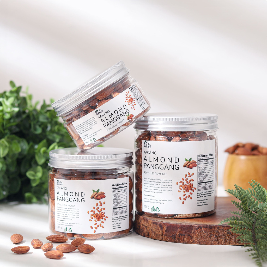 

Bumbu Sahara Kacang Almond Panggang Kupas Roasted Almond Grade A Premium 500 Gram