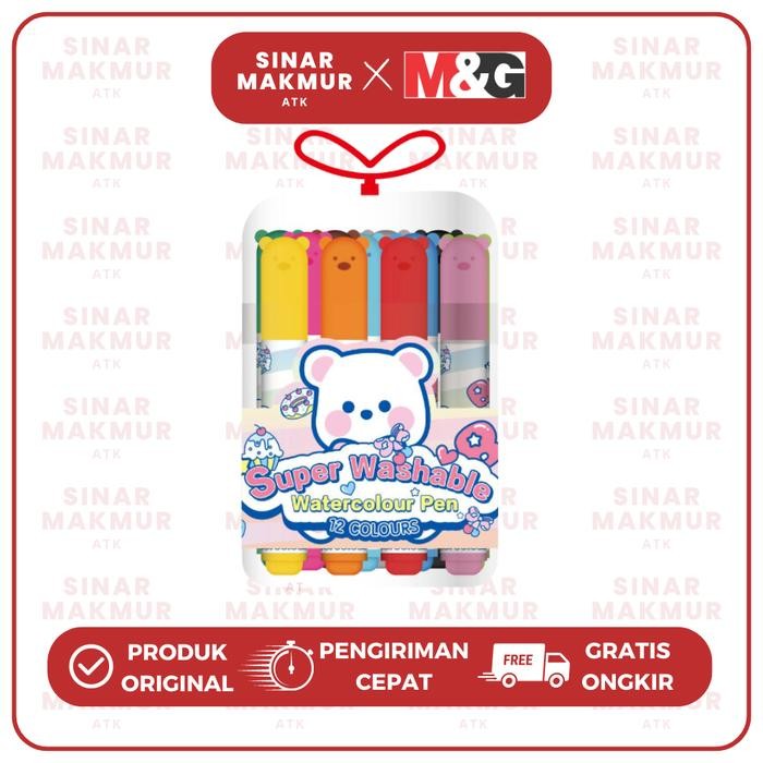 

Spidol Warna/Super Washable Watercolour Pen 12 Warna Tabung M&G ACP901GR (Set)