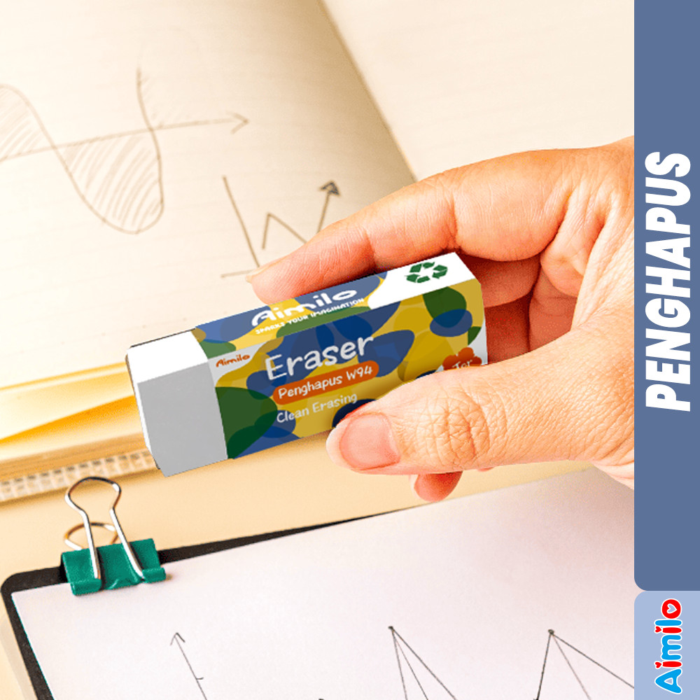 

Aimilo - Penghapus Pensil Besar Warna Putih 1 Pcs Pencil Eraser Bebas Debu Penghapus Karet