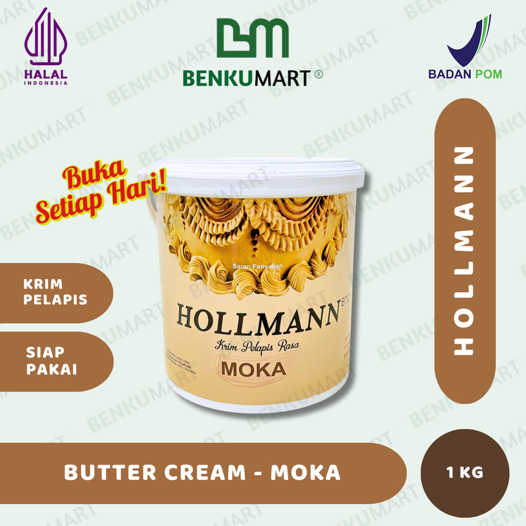 

Hollman Butter Cream Moka (1 Kg) | Hollmann Buttercream Rasa MOKA