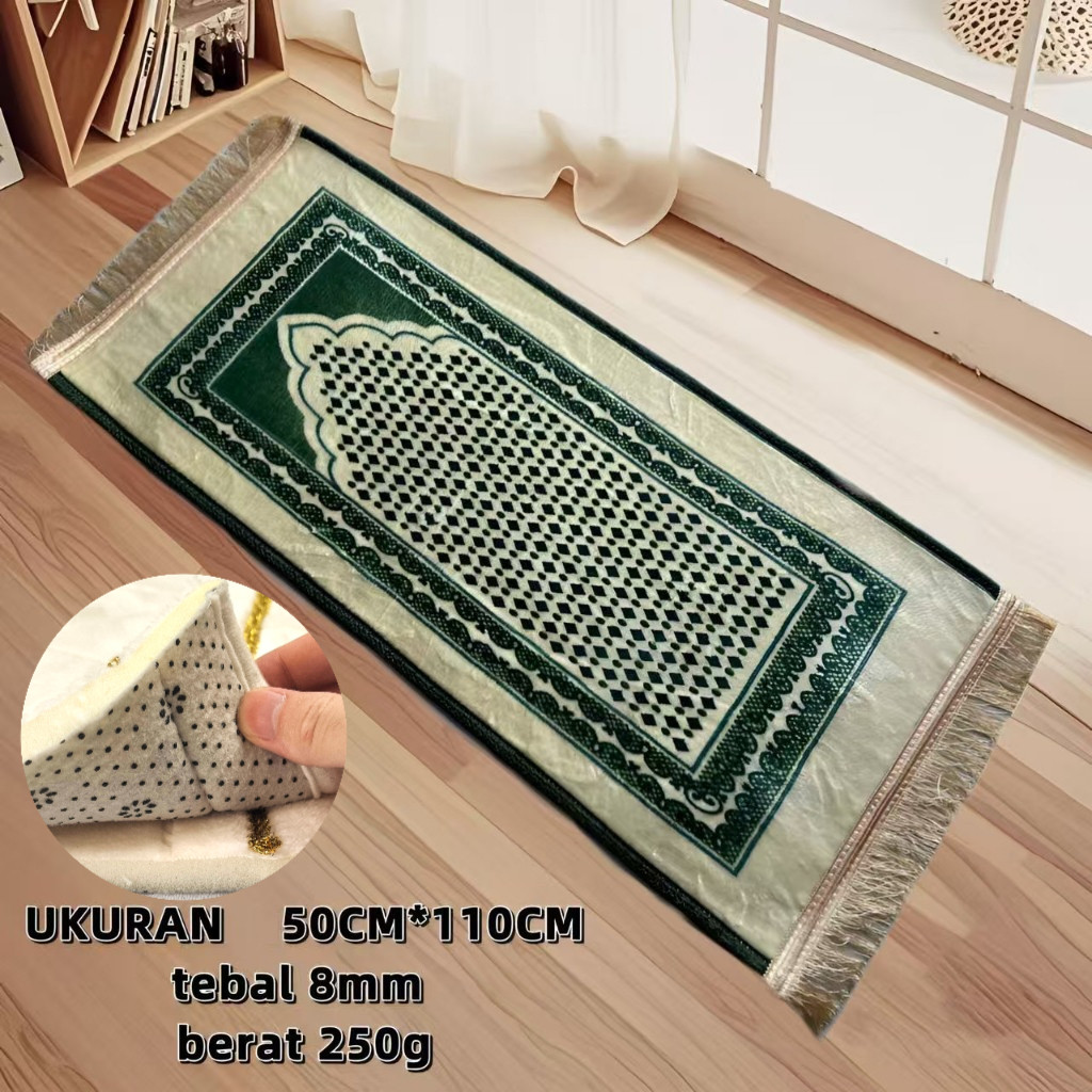 50*110CM Sajadah Turki Premium Beludru Halus jumbo tebal empuk premium dewasa