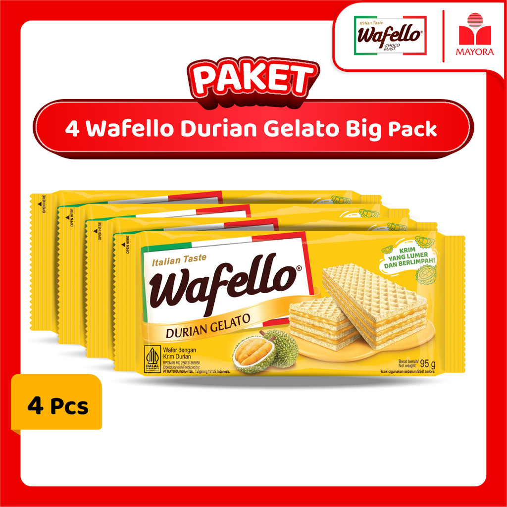 

Paket 4 Wafer Wafello Durian Gelato Big Pack