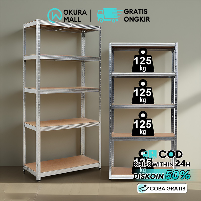 

Rak susun Rak besi Rak besi siku lubang Rak susun serbaguna/Rak gudang /Rak barang 3/4/5 tingkat